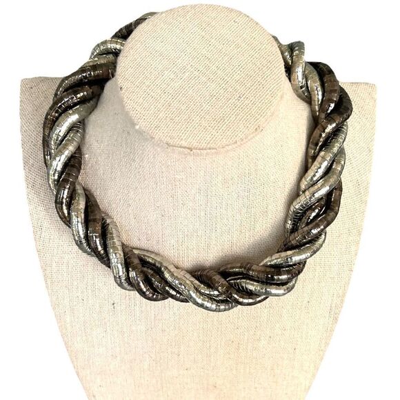 Lot x 2 Vintage Moldable Snakelike Necklaces - Picture 1 of 5